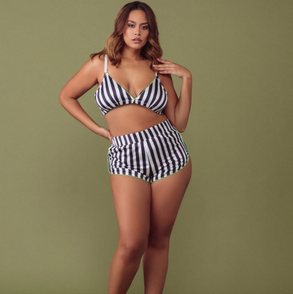 Kilo Brava Beetlejuice Stripe Set Bralette Short - Picture 3 of 8